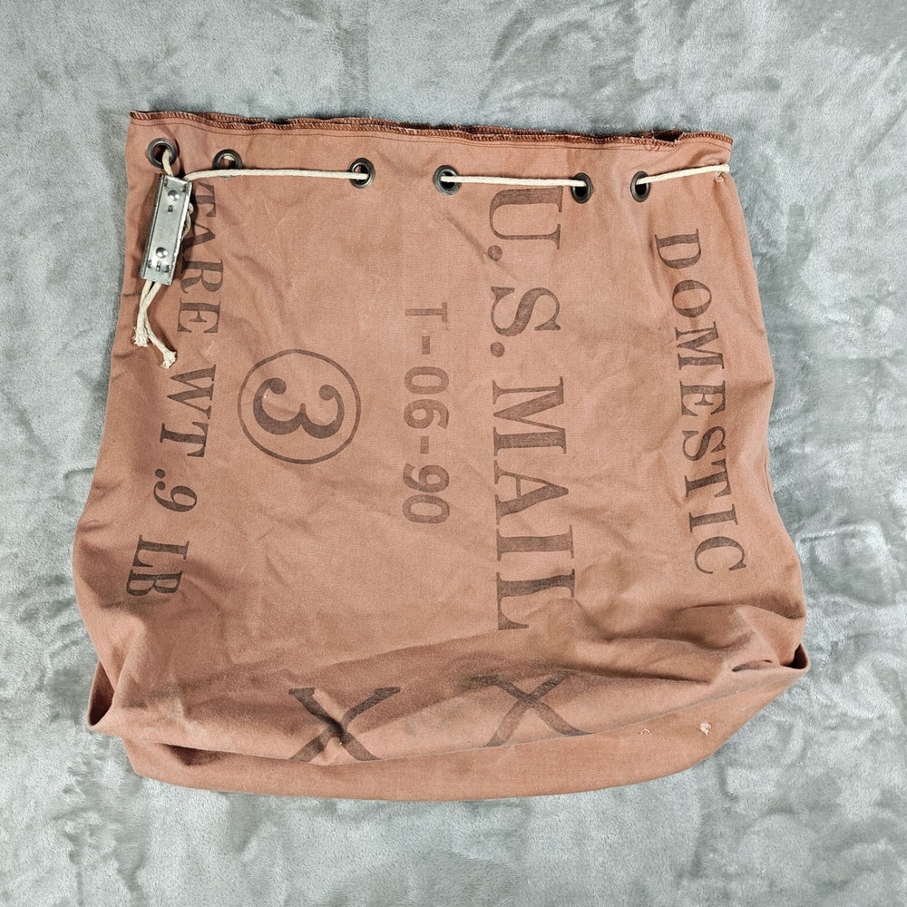 Vintage US Postal Service Mail Bag Canvas Domestic Stenciled USPS Drawstring